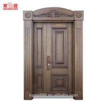 Los proveedores de China puerta de bronce comercial de lujo del cobre puertas de acero modernas villa puerta de doble puerta